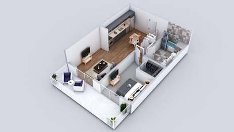 B2 Floor Plan at Prizma, Los Angeles, CA 90038