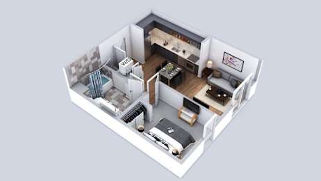 B4 Floor Plan at Prizma, Los Angeles, 90038