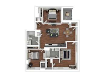 3A Floor Plan at Eleven Fifty Clay Street, California