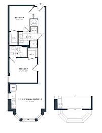 1D-H-0 Floor Plan at The Vale at the Parks, District of Columbia, 20012