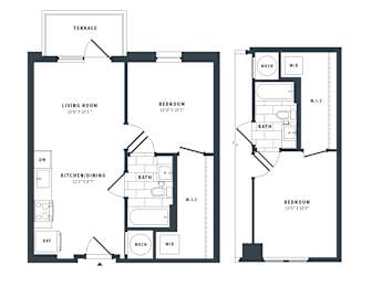 1G-0 Floor Plan at The Vale at the Parks, Washington, 20012