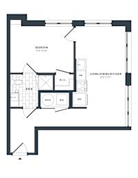 1M Floor Plan at The Vale at the Parks, Washington, DC 20012