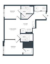 2H Floor Plan at The Vale at the Parks, Washington District of Columbia