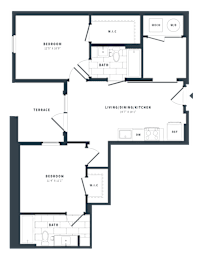 2J Floor Plan at The Vale at the Parks, Washington, DC 20012