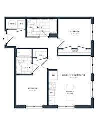 2N Floor Plan at The Vale at the Parks, Washington, DC 20012