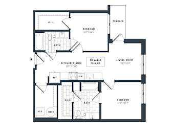 2R Floor Plan at The Vale at the Parks, Washington, DC