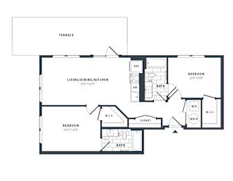 2S Floor Plan at The Vale at the Parks, Washington, 20012
