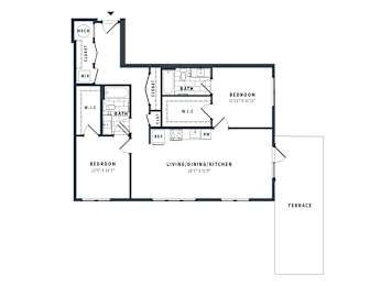 2W Floor Plan at The Vale at the Parks, District of Columbia