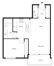 A black and white image of a house floor plan.
