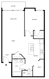 A black and white image of a floor plan for a house.