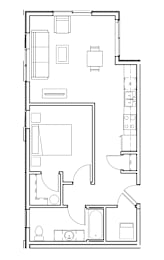 A black and white image of a floor plan for a house.