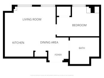 A black and white floor plan of a house with labeled rooms.
