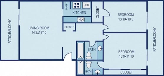 Floor Plan B1 - Deluxe 2BR