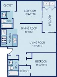 Floor Plan B6 - 2BR 2BA