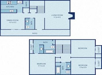  Floor Plan C3 - 3BR Townhome