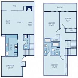  Floor Plan C4 - 3BR Townhome