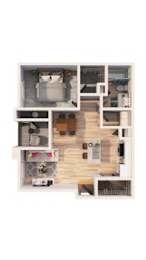 A dollhouse kitchen with a sink and stove.