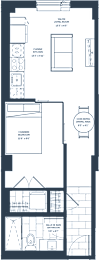 A floor plan of a house with a garage and a living room.