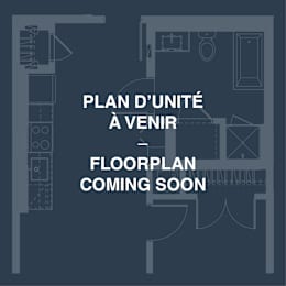 A blueprint of a floor plan for a unit at a venue is coming soon.