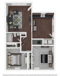 2 bedroom 1 bath B at Stonebrook of Franklin Apartments, Franklin