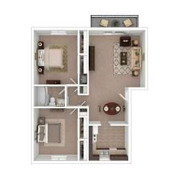 Emerald with W/D Connection floor plan at Black Hawk Apartments, Indiana, 46815