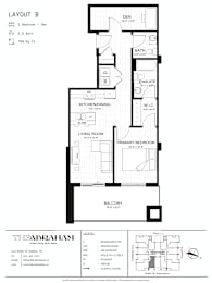 A black and white image of a floor plan for a layout B.