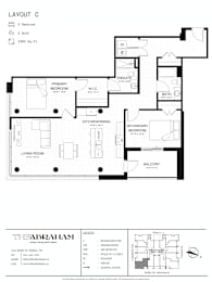 A black and white image of a floor plan for a property located at 1383 Sq. Ft.