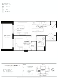 A black and white image of a floor plan for a layout l.