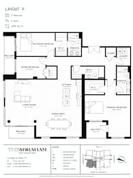 A black and white image of a floor plan for a property called The Abra Iam.