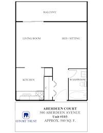 A floor plan for a property at 500 Aberdeen Avenue.