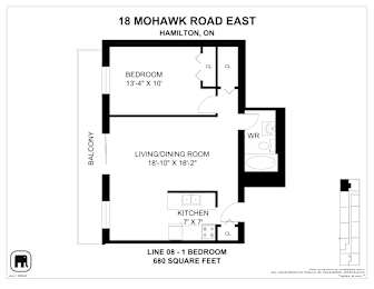  Floor Plan Apartment - 1 Bedroom