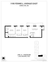 A floor plan for a condo at 1195 Fennell Avenue East in Hamilton, Ontario.
