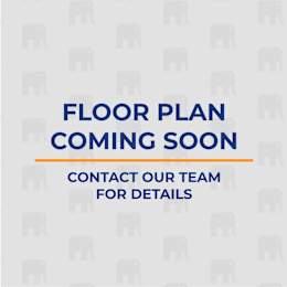 A sign indicating that a floor plan is coming soon and to contact the team for details.