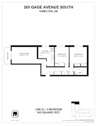 A floor plan for a home at 200 Gage Avenue South in Hamilton, Ontario.