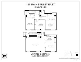 A black and white image of a floor plan for a 2 bedroom apartment.
