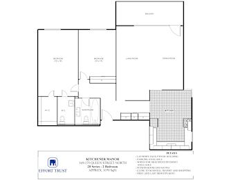 A floor plan for a kitchen and laundry facility.
