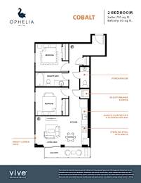 Cobalt Floor Plan at Ophelia on Queen Apartments, Kitchener, ON