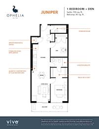 Juniper Floor Plan at Ophelia on Queen Apartments, Kitchener