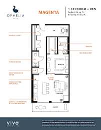 Magenta Floor Plan at Ophelia on Queen Apartments, Ontario, N2G 0E7