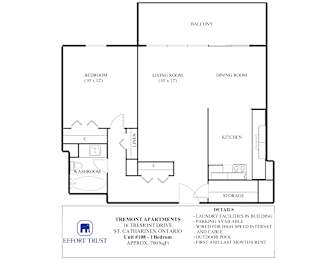  Floor Plan Apartment - 1 Bedroom