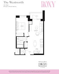 The Wentworth Floorplan at Roxy Apartments, Hamilton, ON
