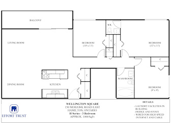 A floor plan for a 150 Mohawk Road East, Hamilton, Ontario property.