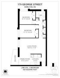 A floor plan for a home at 179 George Street in Hamilton, ON.