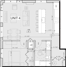 A floor plan for Unit 4 shows a layout with a living room, kitchen, and two bedrooms.