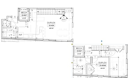 A floor plan of a building with a DUPLEX and MECH rooms.