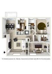 2 Bed 2 Bath Select Plus Floor Plan at Cumberland Pointe, Smyrna, 30080