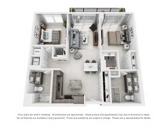 1B1PH Floor Plan at Palma, Doral