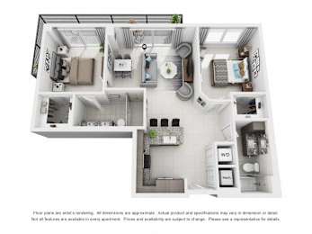 1B2A Floor Plan at Palma, Doral, FL