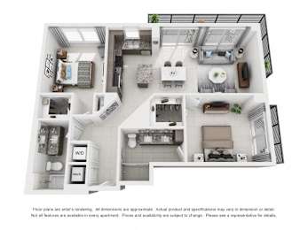 1B3 Floor Plan at Palma, Doral, 33166
