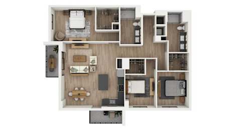 C1 Floor Plan at Palma, Doral, FL, 33166